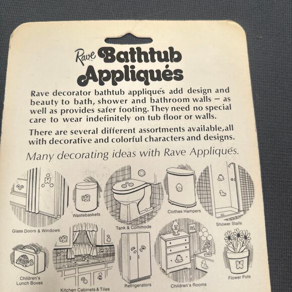 VTG 14 Rave Bathtub Appliqués Sheet Vinyl Retro Y2K Tub Safety Decals Frog Duck - Picture 10 of 16